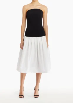 Discount - Valencia Dress - Black/Ivory Midi | Midi Dresses
