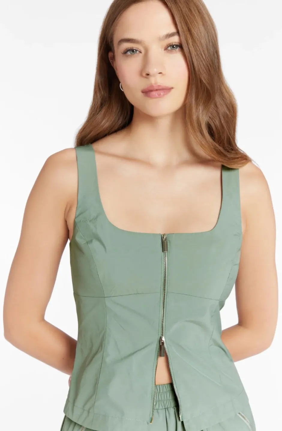 New - Violet Top In Gazette - Sage Crop Tops