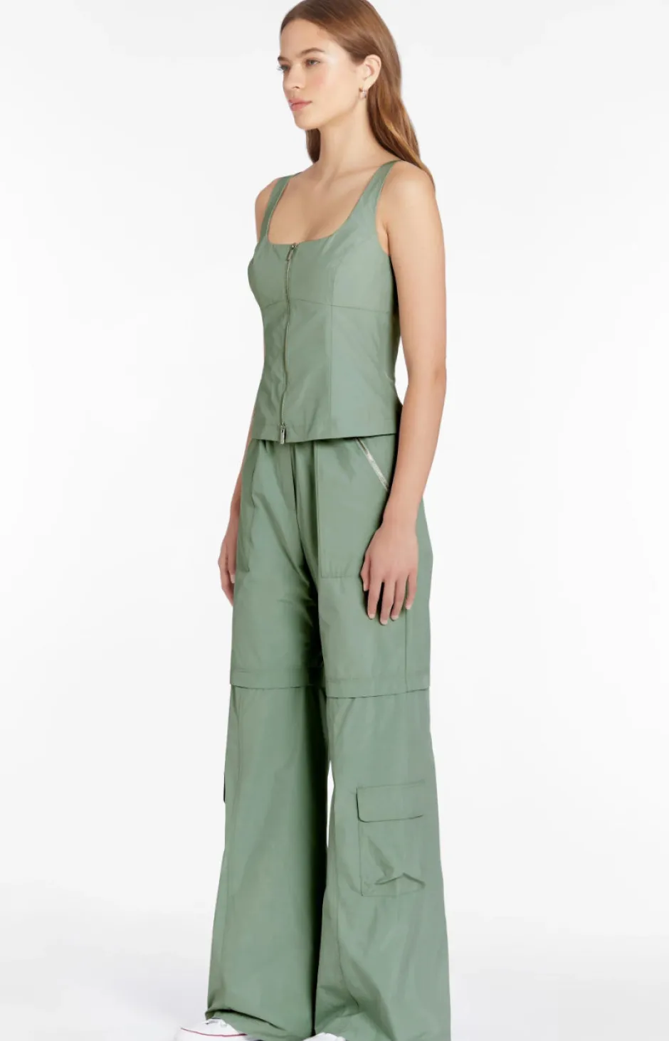 New - Violet Top In Gazette - Sage Crop Tops