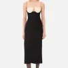 Outlet - Amur Midi Dress - Black/White Midi | Midi Dresses