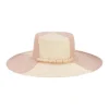 New - Cordovez Wide Brim 4” - Cassia/Natural & Rose Quartz/Oval Tagua Beads Hats