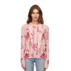 Sale - Floral Printed Cable & Pointelle Crew - Confection Combo Sweaters & Knits