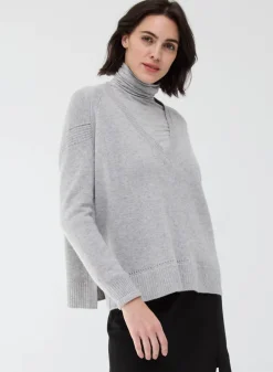 Discount - Oversize Boxy V w/ Seam Detail - Meadow Sweaters & Knits