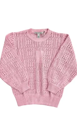 Online - Puff Sleeve Tile Stitch Crew - Multiple Colors Puff Shoulders | Sweaters & Knits