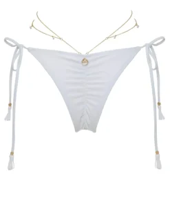 Fashion - Chain Bottom - White Bikini