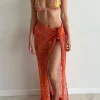 Outlet - Midi Net Sarong - Orange Coverups