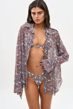 Sale - Tommy Bandana Shirt - Popsicle Paisley Coverups