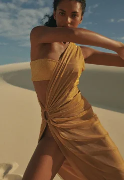 Hot - Galo Top - Glossy Gold Bikini