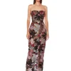 New - Dahlia Embroidered Strapless Maxi Dress - Silver Multi Dresses | Long Dresses