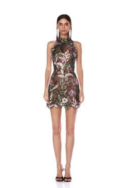 Hot - Leona Embroidered Mini Dress - Silver Multi Dresses | Mini Dresses