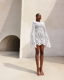 Fashion - Marley Crochet Mini Dress - White Mini Dresses | Dresses