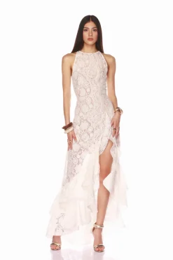 Fashion - Sicilia Ruffle Dress - White Midi | Midi Dresses