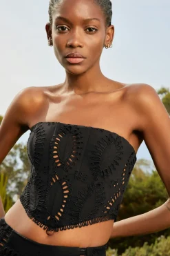 Online - Bustier Sting - Black Samoa Crop Tops