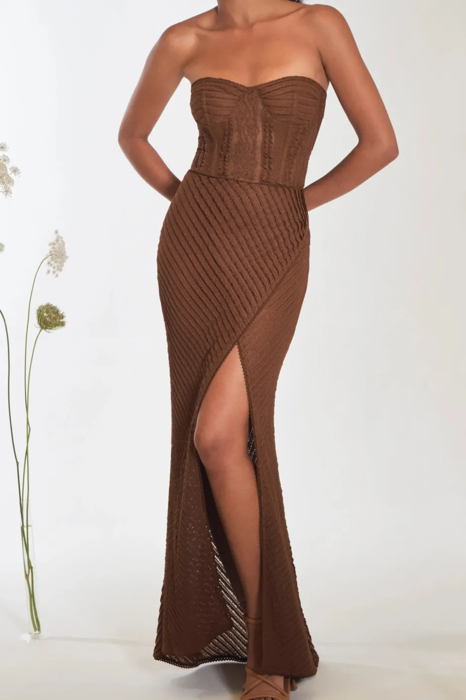 Clearance - Fae Long Dress - Brown Long Dresses | Dresses