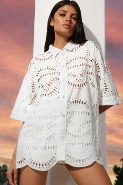 Discount - Isma Blouse - White Samoa Coverups | Blouses