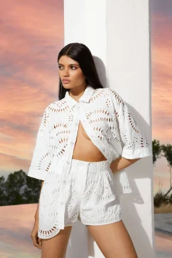 Discount - Isma Blouse - White Samoa Coverups | Blouses