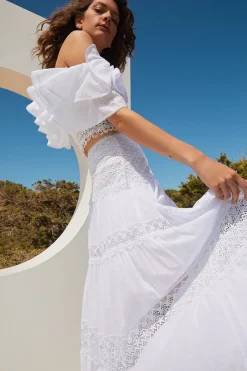 Sale - Long Skirt Silke - White Long Skirts