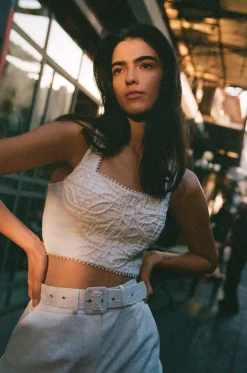 Discount - Marley Top - Off White Crop Tops