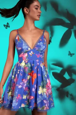 Online - Short Dress Issya - Blue Borboleta Dresses | Mini Dresses