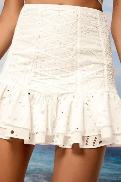 Fashion - Short Skirt Lucrecia - White Fruition Mini Skirts
