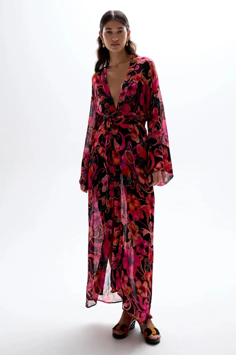 Clearance - Fortune Robe - Hibiscus Pink Coverups