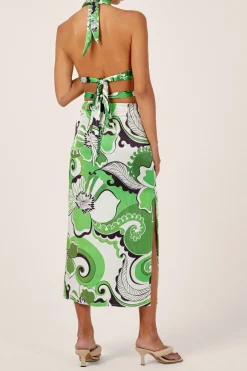 Hot - Haven Tie Detail Skirt - Fern Long Skirts