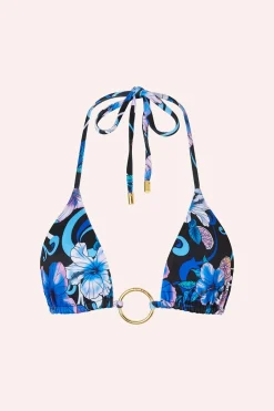 Fashion - Isle Hoop Halter - Hibiscus Blue Bikini