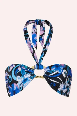 Outlet - Locket Bandeau Top - Hibiscus Blue Bikini