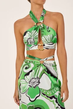 Discount - Medal Embellished Top - Fern Crop Tops