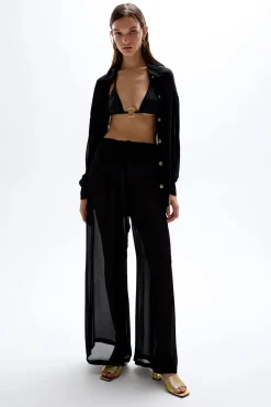 Discount - Mission Shirred Pants - Black Coverups | Pants