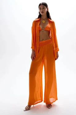 Best - Solace Button Up Shirt - Orange Coverups