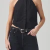 Discount - Adeline Sleeveless Shirt - Black Crop Tops