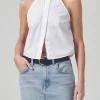 Hot - Adeline Sleeveless Shirt - Optic White Crop Tops