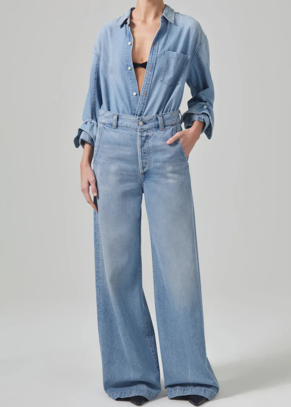 Sale - Beverly Trouser - Lune Flare | Denim
