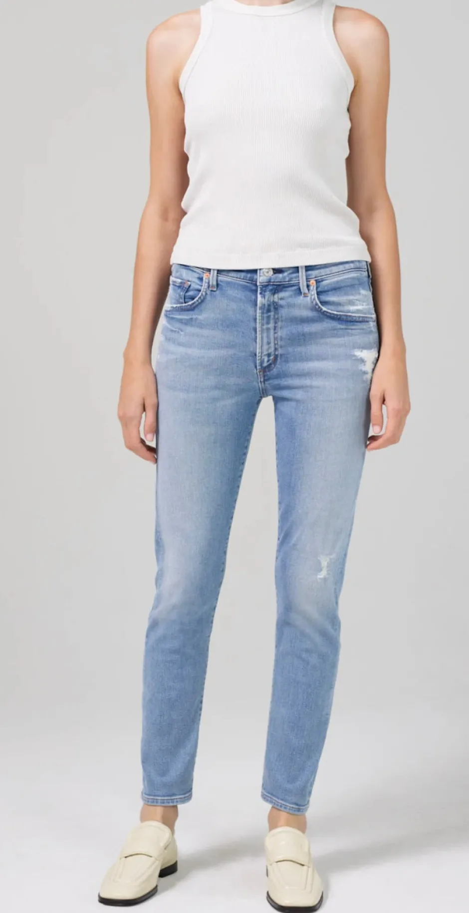 Sale - Ella Mid Rise Slim Crop - Carmine Denim | All Denim