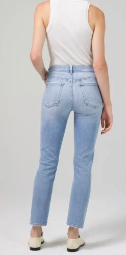 Sale - Ella Mid Rise Slim Crop - Carmine Denim | All Denim