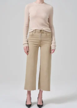Outlet - Lyra Wide Leg Crop - Porcini Flare | Crop