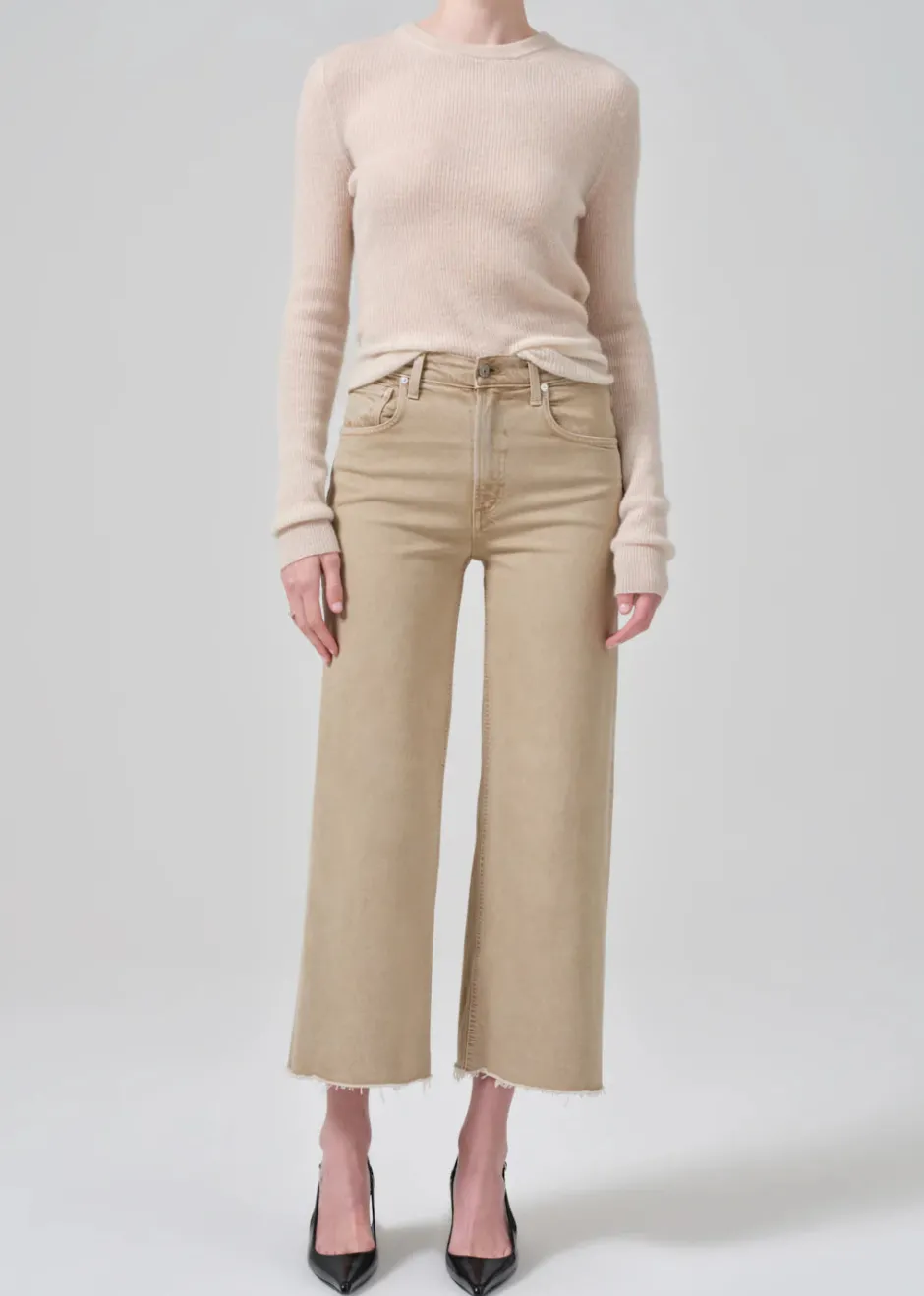 Outlet - Lyra Wide Leg Crop - Porcini Flare | Crop