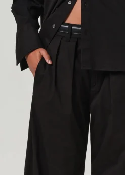 Outlet - Petra Pleated Trouser - Black Pants