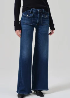 Hot - Raven Patch Pocket Wide Leg Jean - Regency Pants | Denim