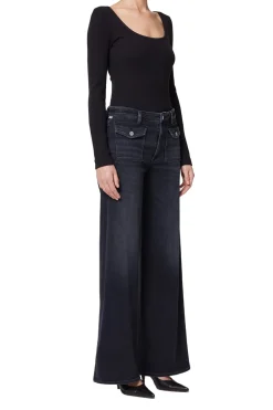 Sale - Raven Patch Pocket Wide Leg Jean - Medallion Pants | Denim