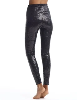 Hot - Sequin Leggings - Black Pants