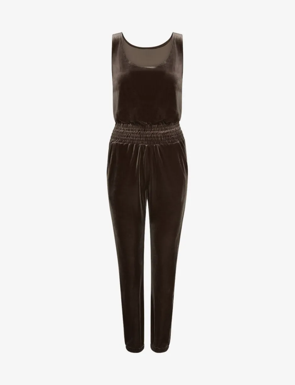 Best - Velvet Tank Jumpsuit - Greige Pants Jumpsuits