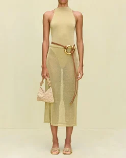 Online - Anura Knit Skirt - Gold Long Skirts