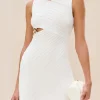 Discount - Dimetria Knit Dress - Off White Mini Dresses | Dresses