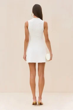 Discount - Dimetria Knit Dress - Off White Mini Dresses | Dresses