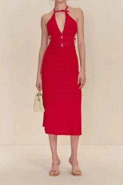 Hot - Evaleigh Knit Dress - Ghermez Midi | Midi Dresses