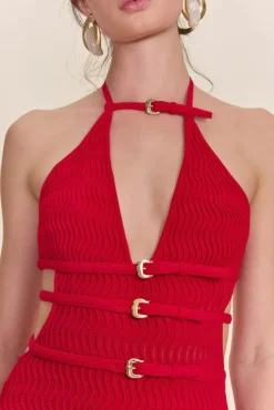 Hot - Evaleigh Knit Dress - Ghermez Midi | Midi Dresses
