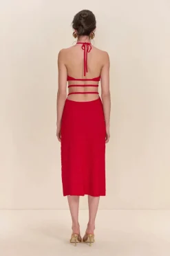 Hot - Evaleigh Knit Dress - Ghermez Midi | Midi Dresses