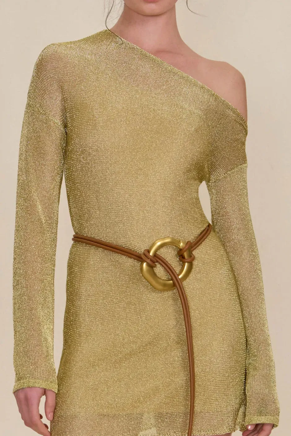 Clearance - Karishma Knit Dress - Gold Mini Dresses | Dresses